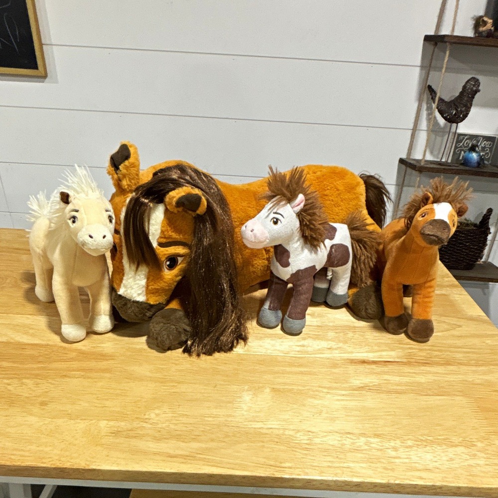 Dreamworks Just Play Spirit Horse Plush Lot of 4, 1 Large, 3 small, 2021